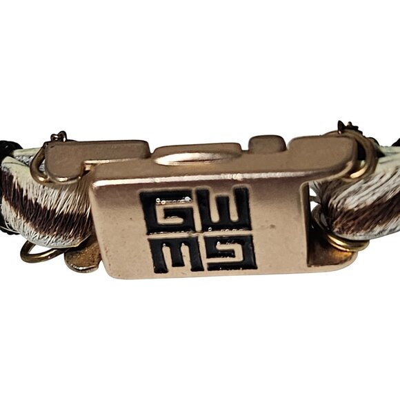 Good Works Walk By Faith Leather Gold Tone Chain Bracelet Engraved Clasp - Picture 2 of 7